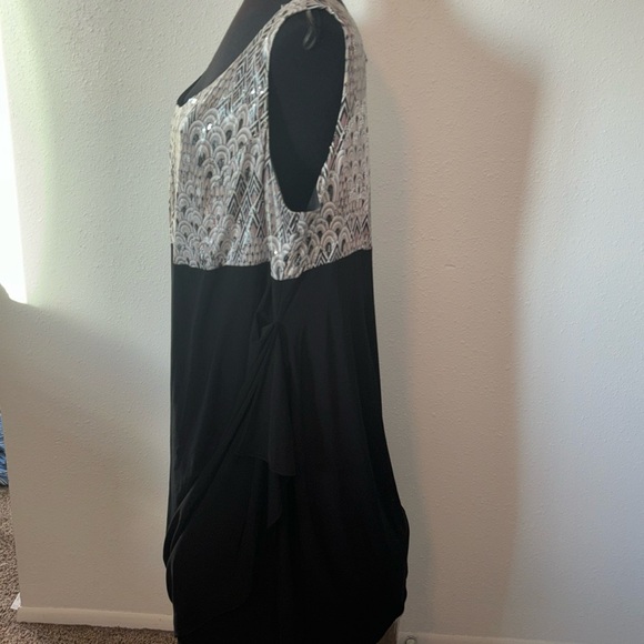 Dress Barn Sequined Top Draped Side Dress size 24 - Picture 5 of 11